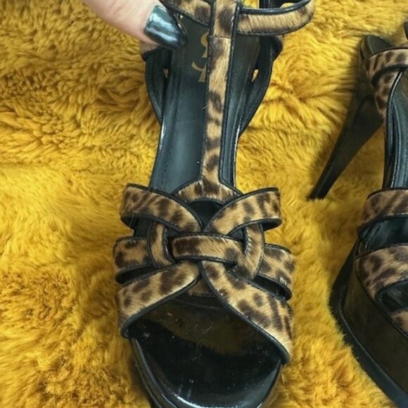 Yves Saint Laurent Leopard Tribute Heels - Picture 1 of 7